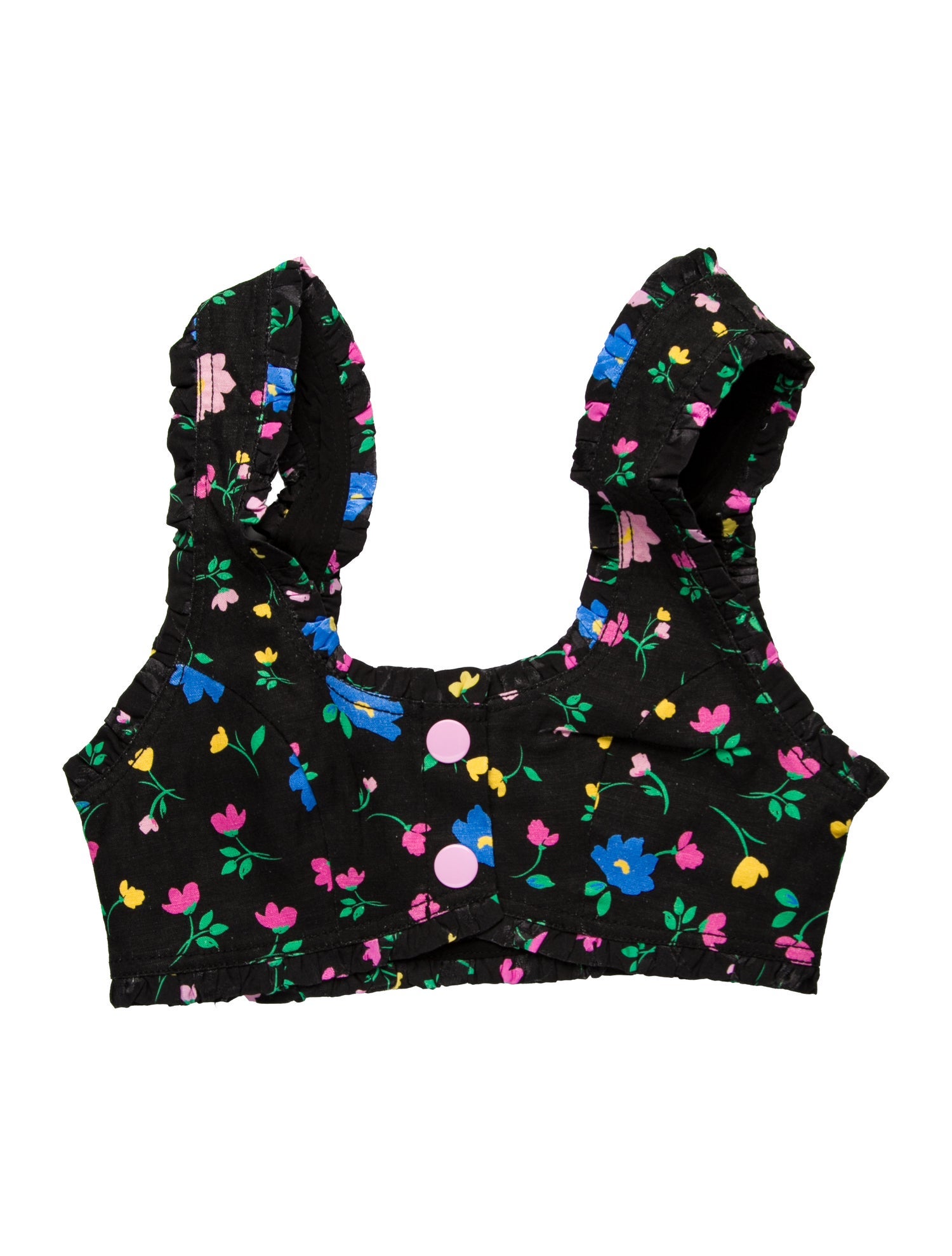 For Love & Lemons Floral Print Strapless Crop Top