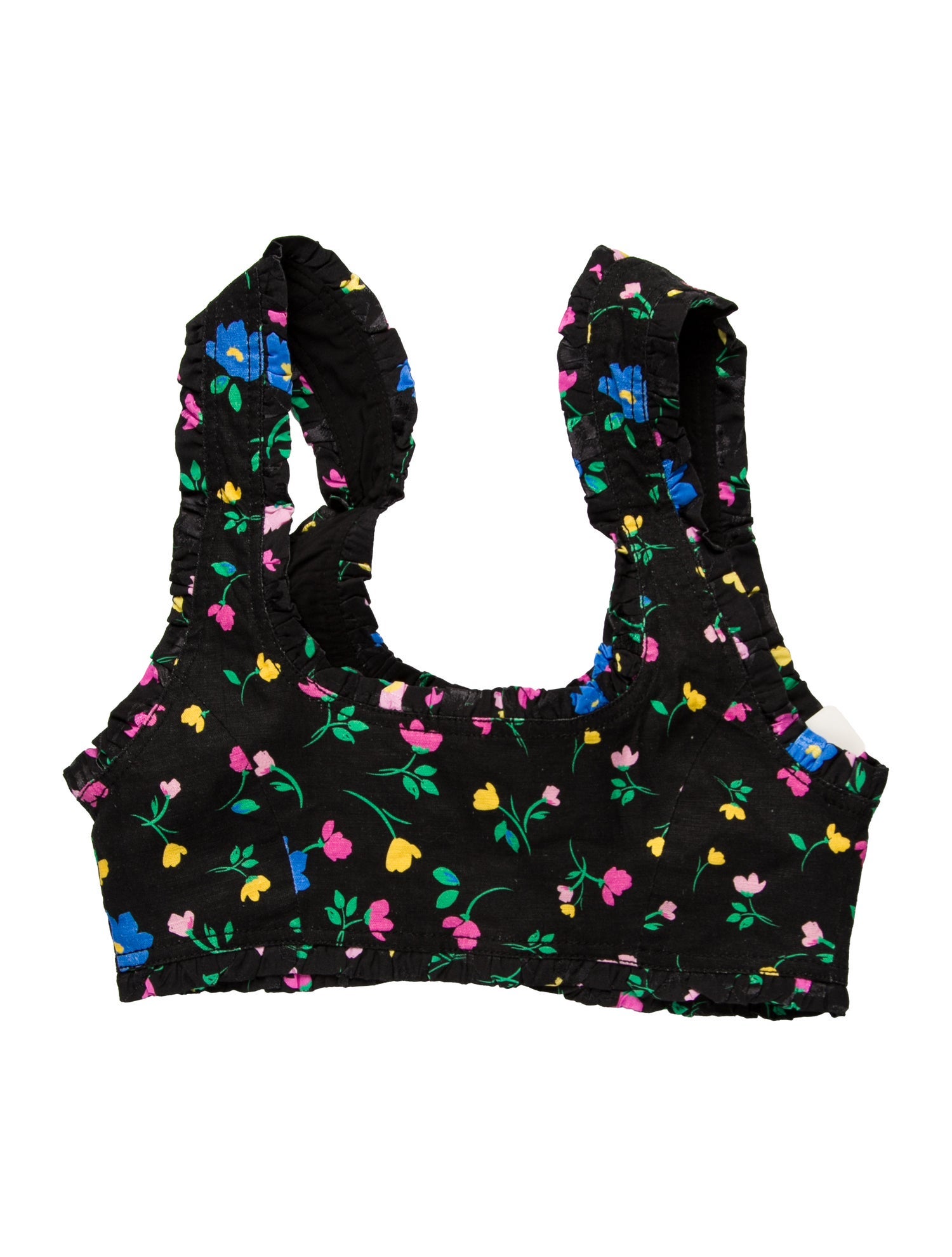 For Love & Lemons Floral Print Strapless Crop Top