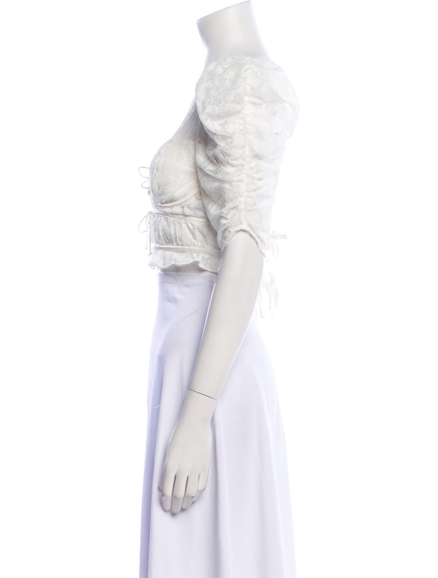 For Love & Lemons Lace Square Neckline Crop Top