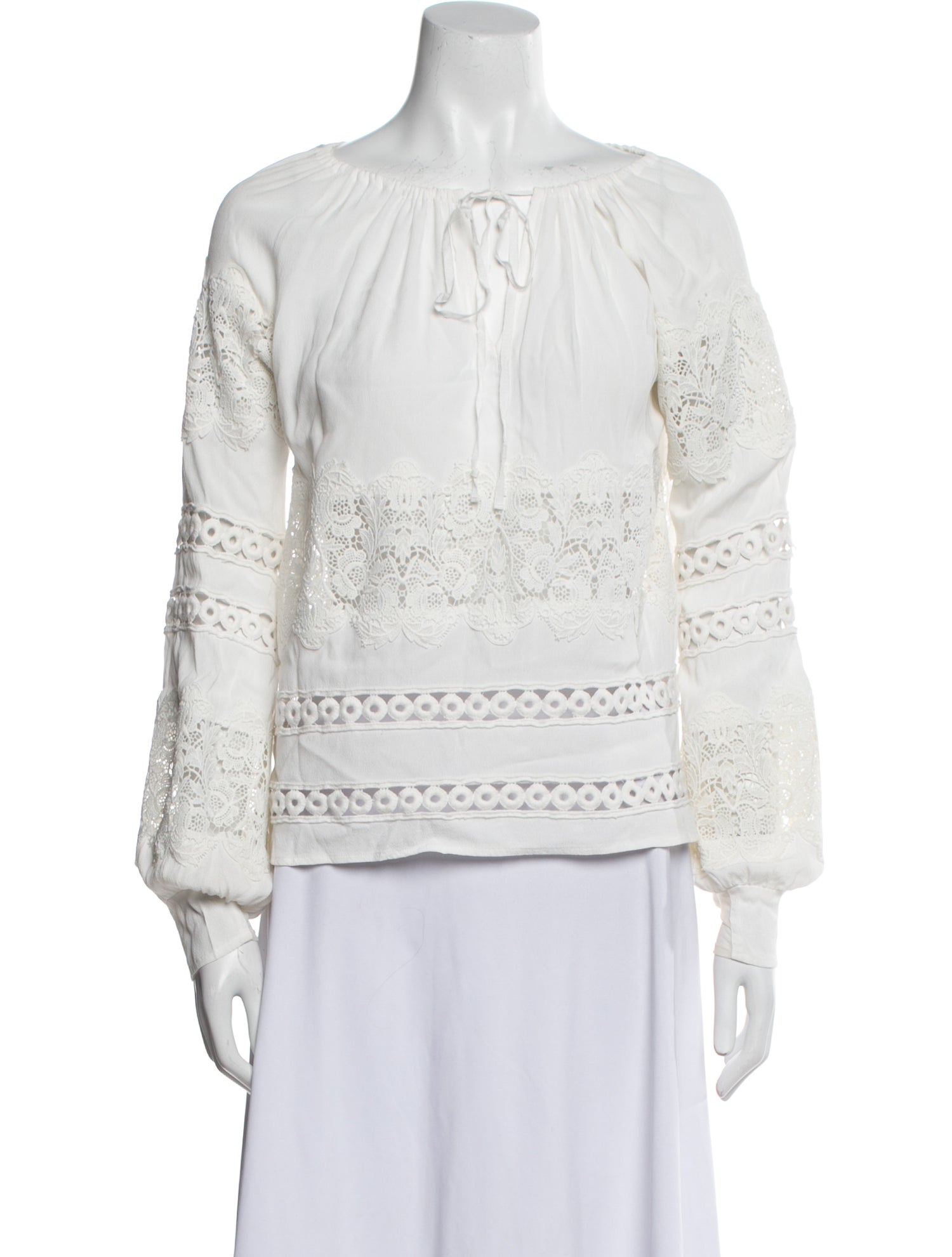 For Love & Lemons Bateau Neckline Long Sleeve Blouse