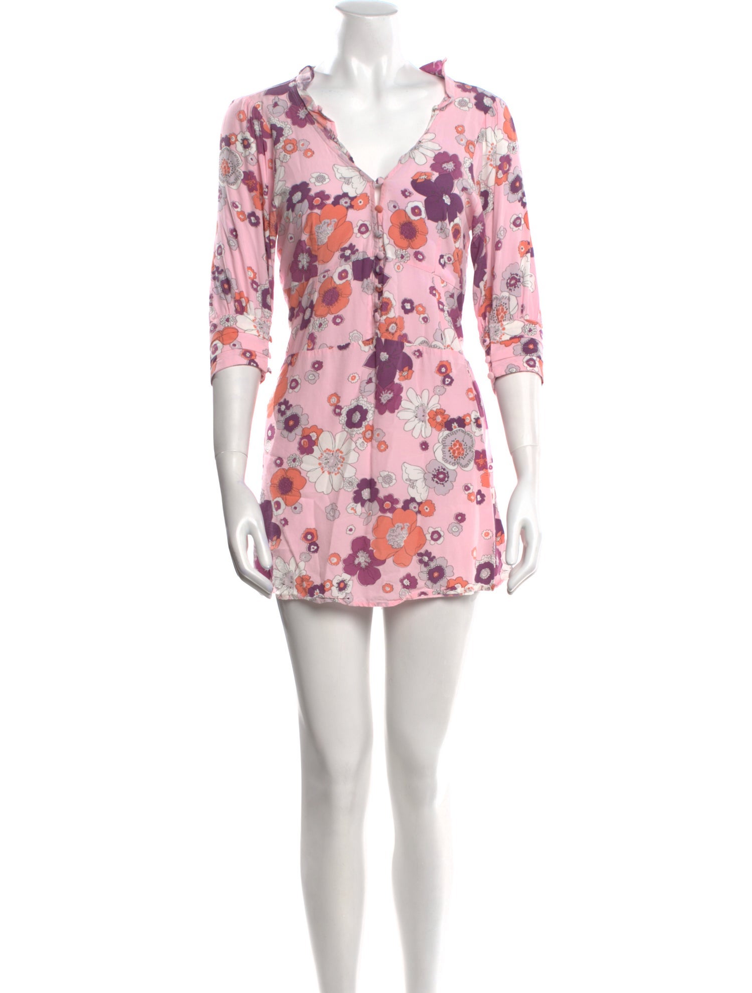 For Love & Lemons Floral Print Mini Dress