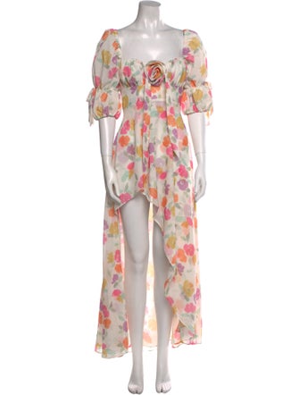 For Love & Lemons Floral Print Long Dress