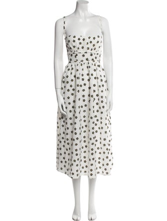 For Love & Lemons Floral Print Midi Length Dress