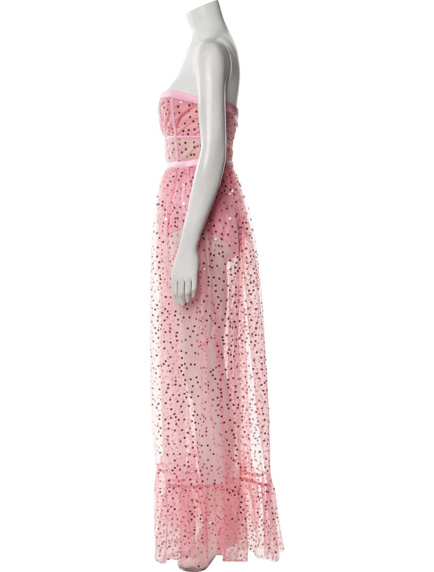 For Love & Lemons Polka Dot Print Long Dress