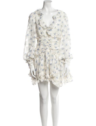 For Love & Lemons Floral Print Mini Dress