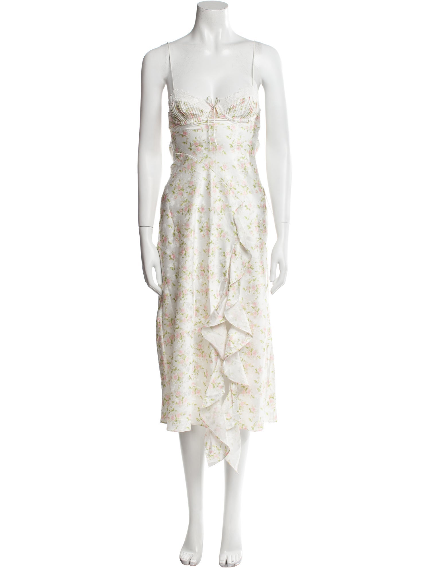 For Love & Lemons Floral Print Midi Length Dress
