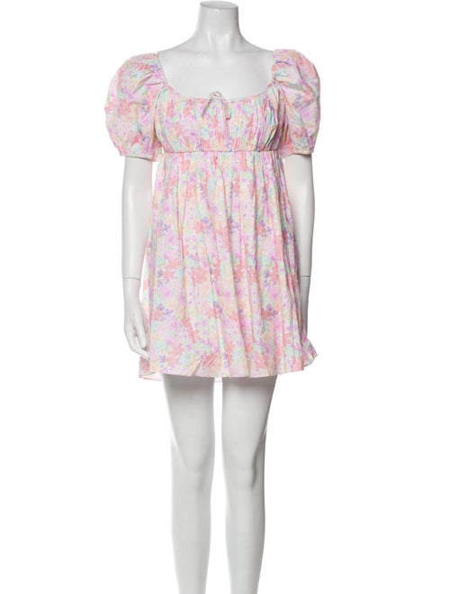 For Love & Lemons Floral Print Mini Dress