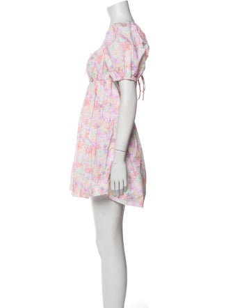 For Love & Lemons Floral Print Mini Dress
