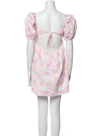 For Love & Lemons Floral Print Mini Dress