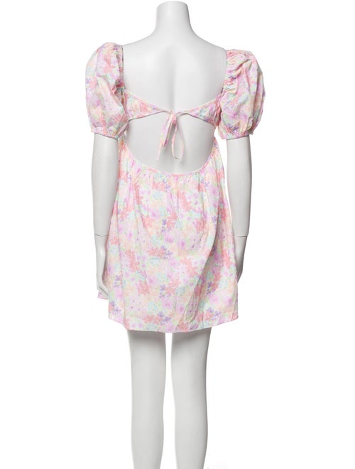 For Love & Lemons Floral Print Mini Dress