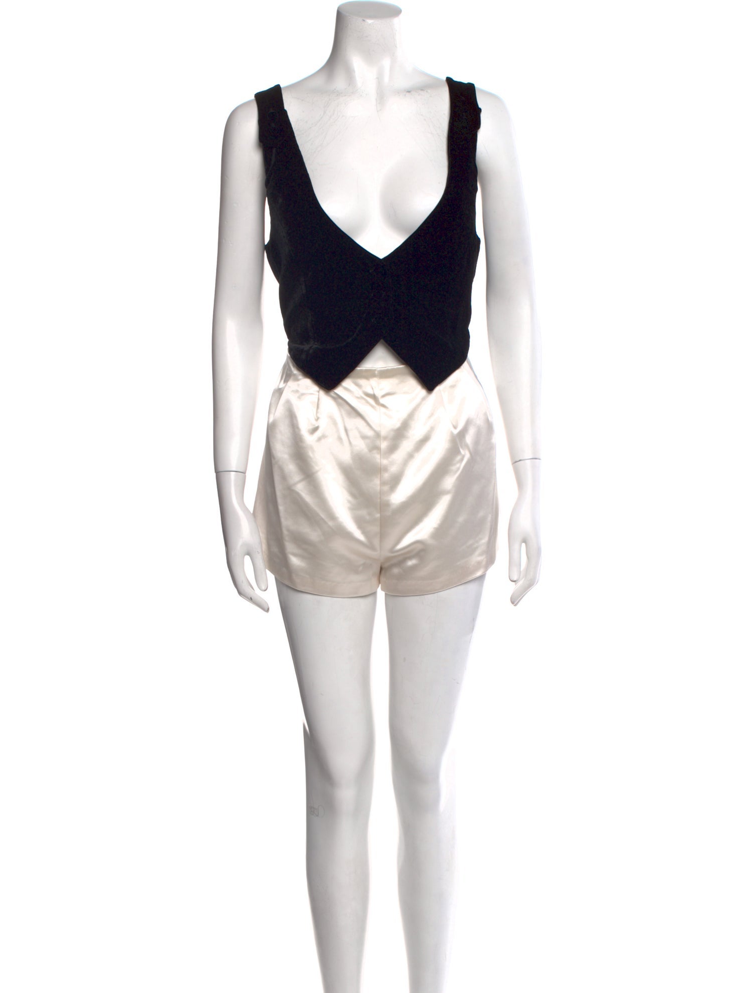 For Love & Lemons Colorblock Pattern V-Neck Romper