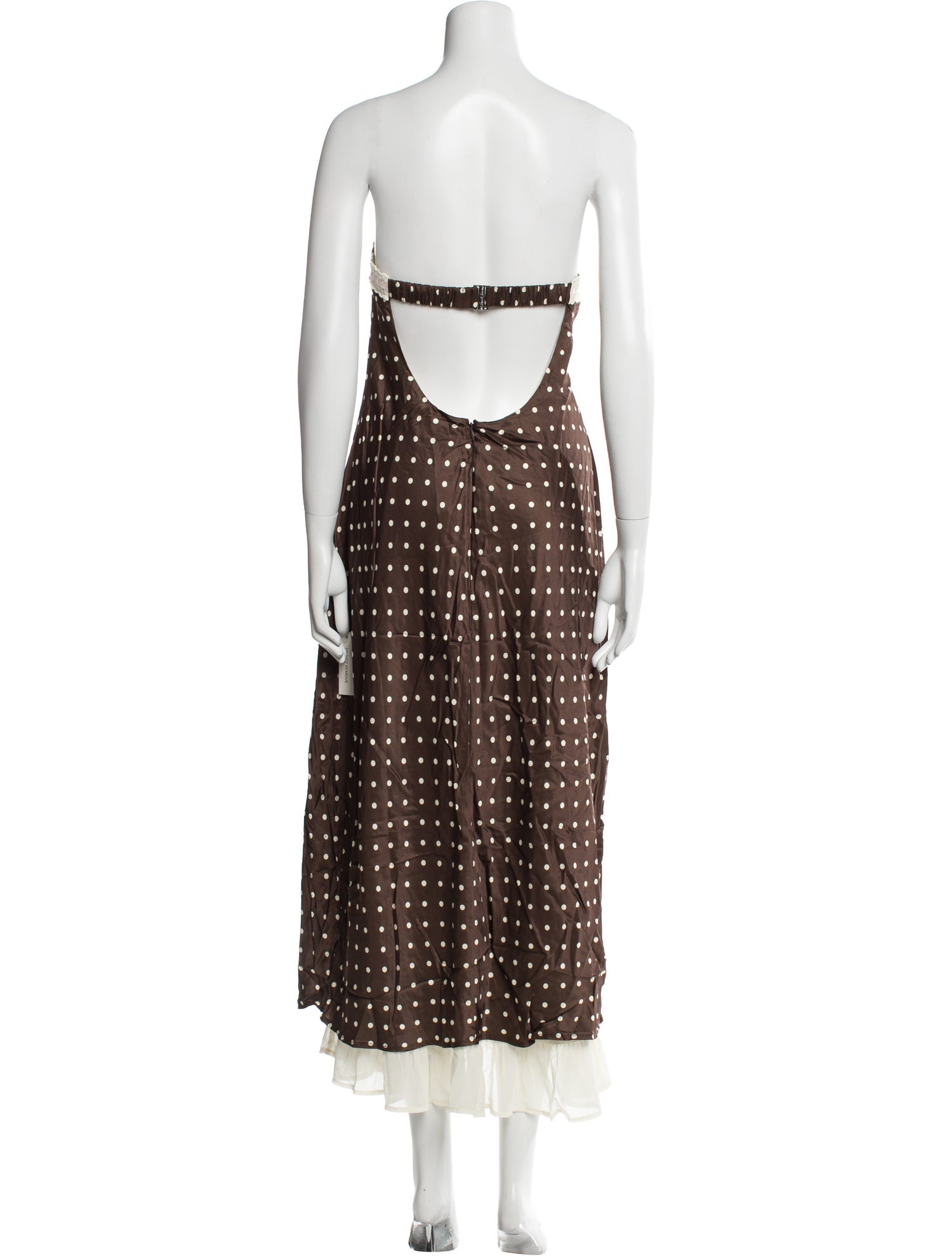 For Love & Lemons Polka Dot Print Midi Length Dress