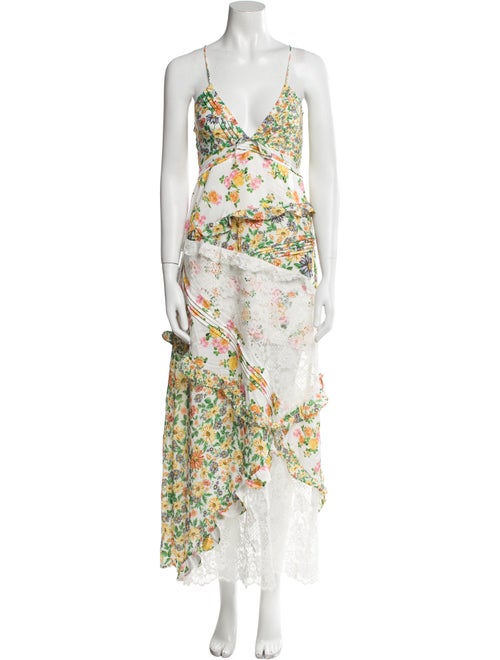 For Love & Lemons Floral Print Midi Length Dress
