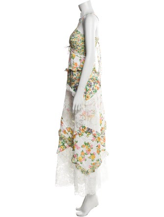 For Love & Lemons Floral Print Midi Length Dress