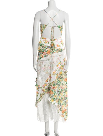 For Love & Lemons Floral Print Midi Length Dress