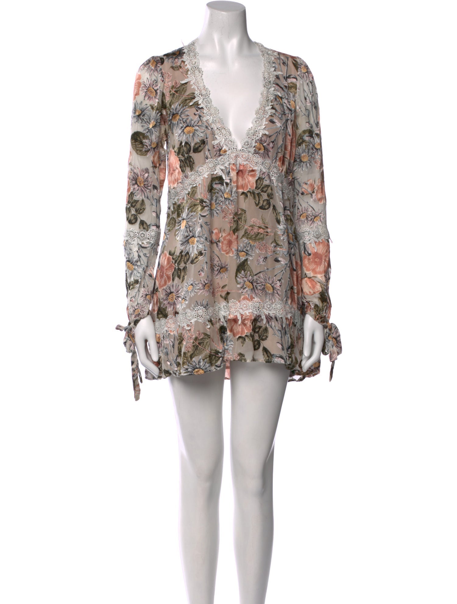 For Love & Lemons Floral Print Mini Dress