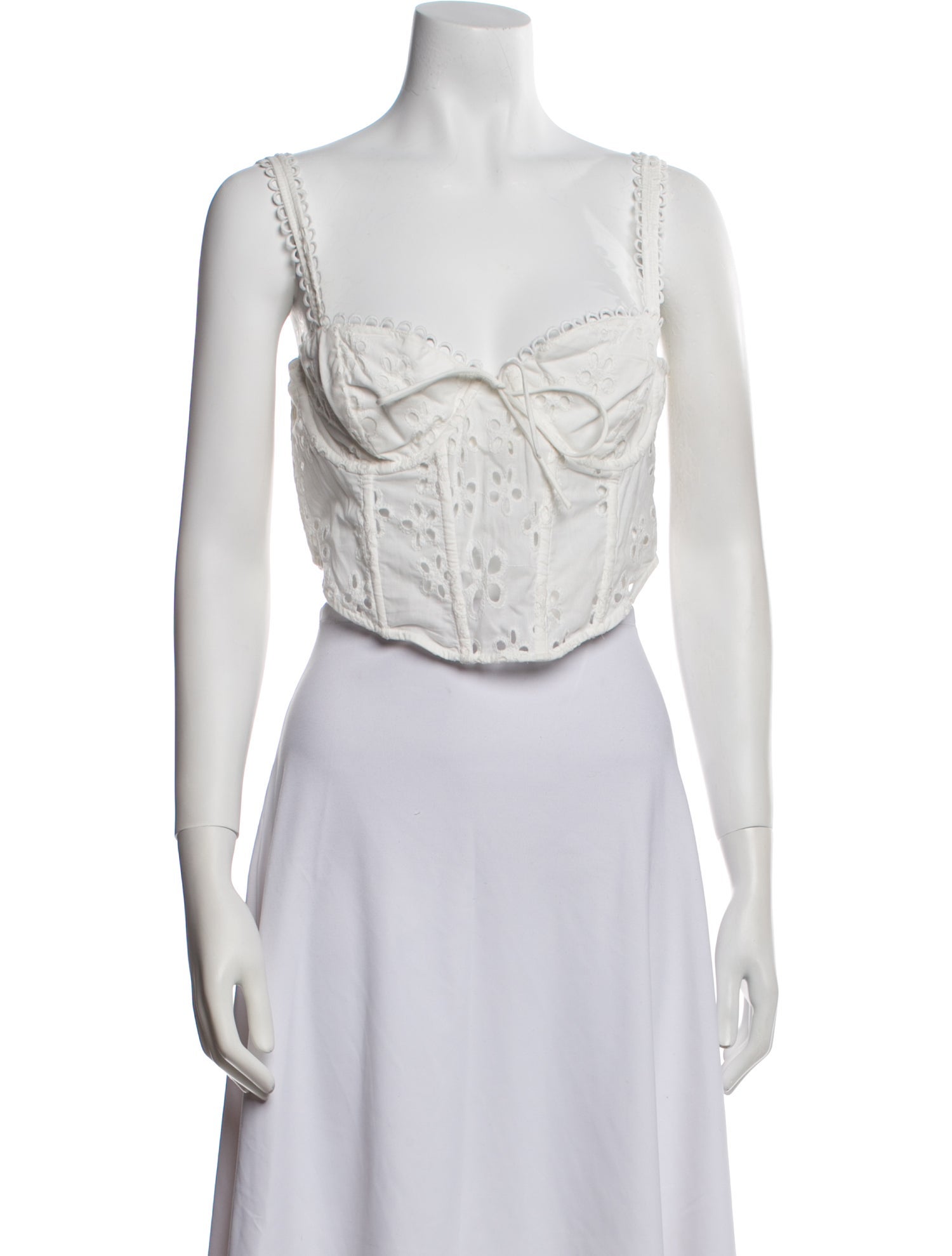 For Love & Lemons Square Neckline Sleeveless Crop Top