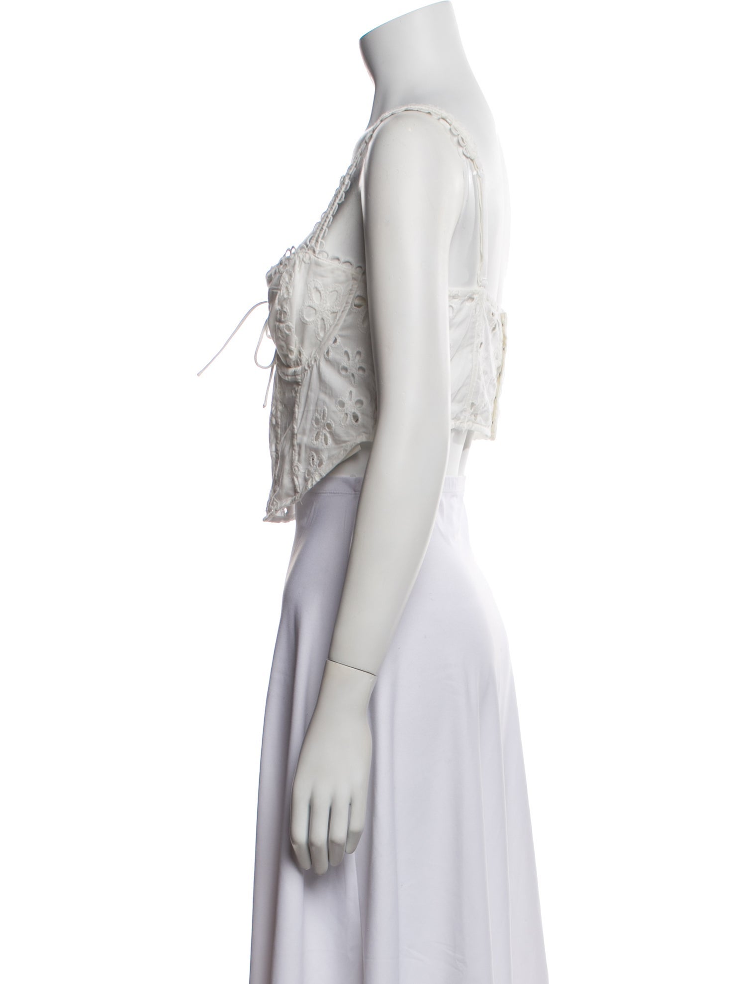 For Love & Lemons Square Neckline Sleeveless Crop Top