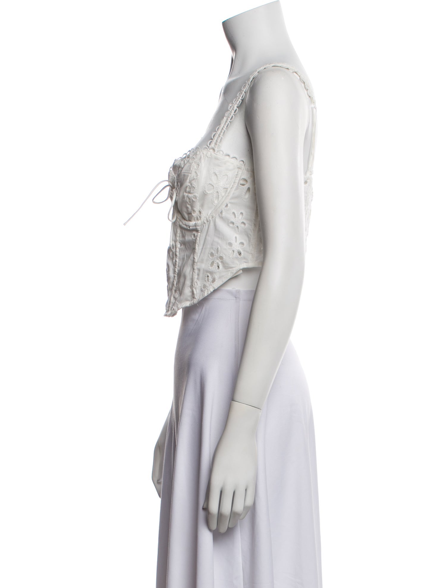 For Love & Lemons V-Neck Sleeveless Crop Top