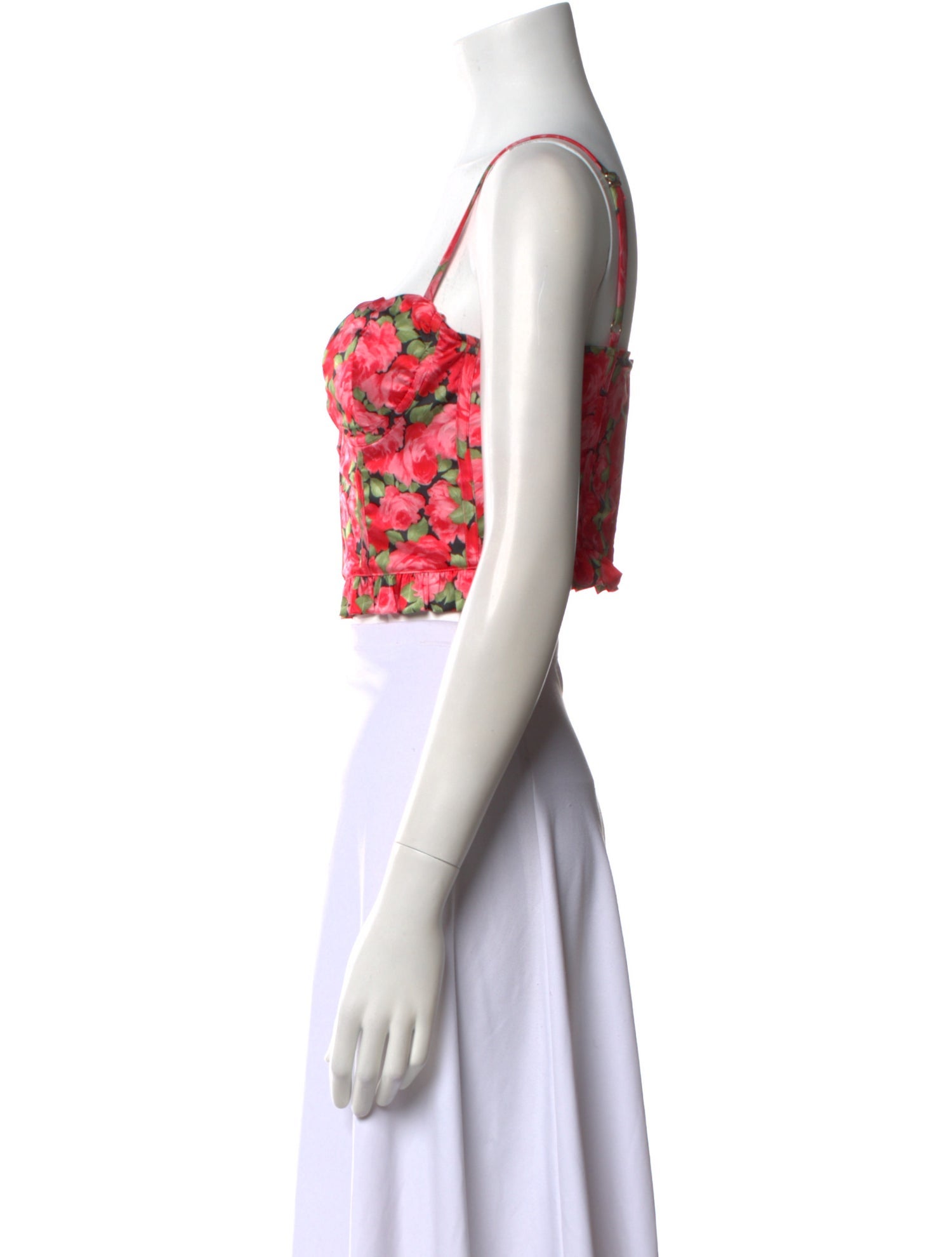 For Love & Lemons Floral Print Square Neckline Crop Top w/ Tags