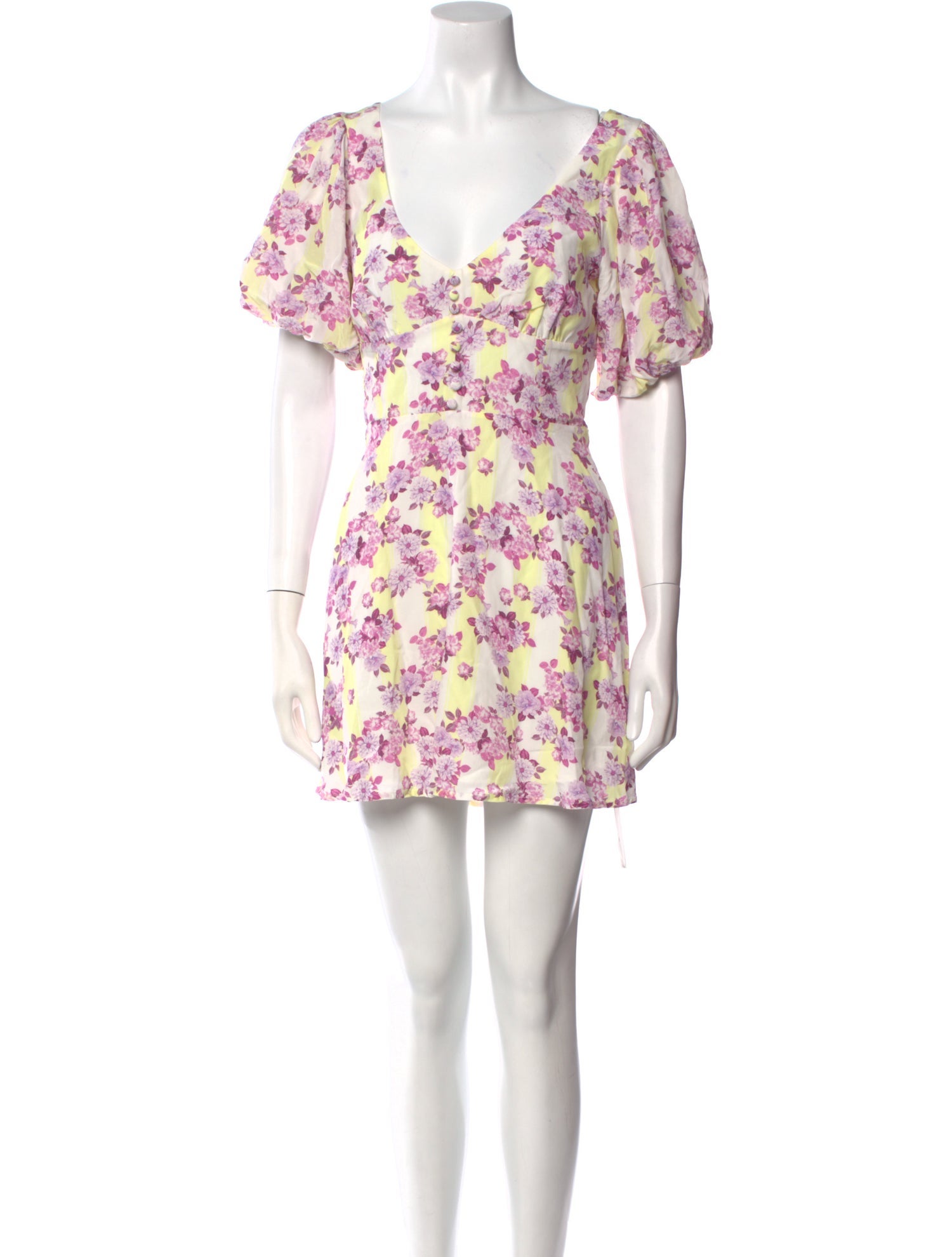 For Love & Lemons Floral Print Mini Dress