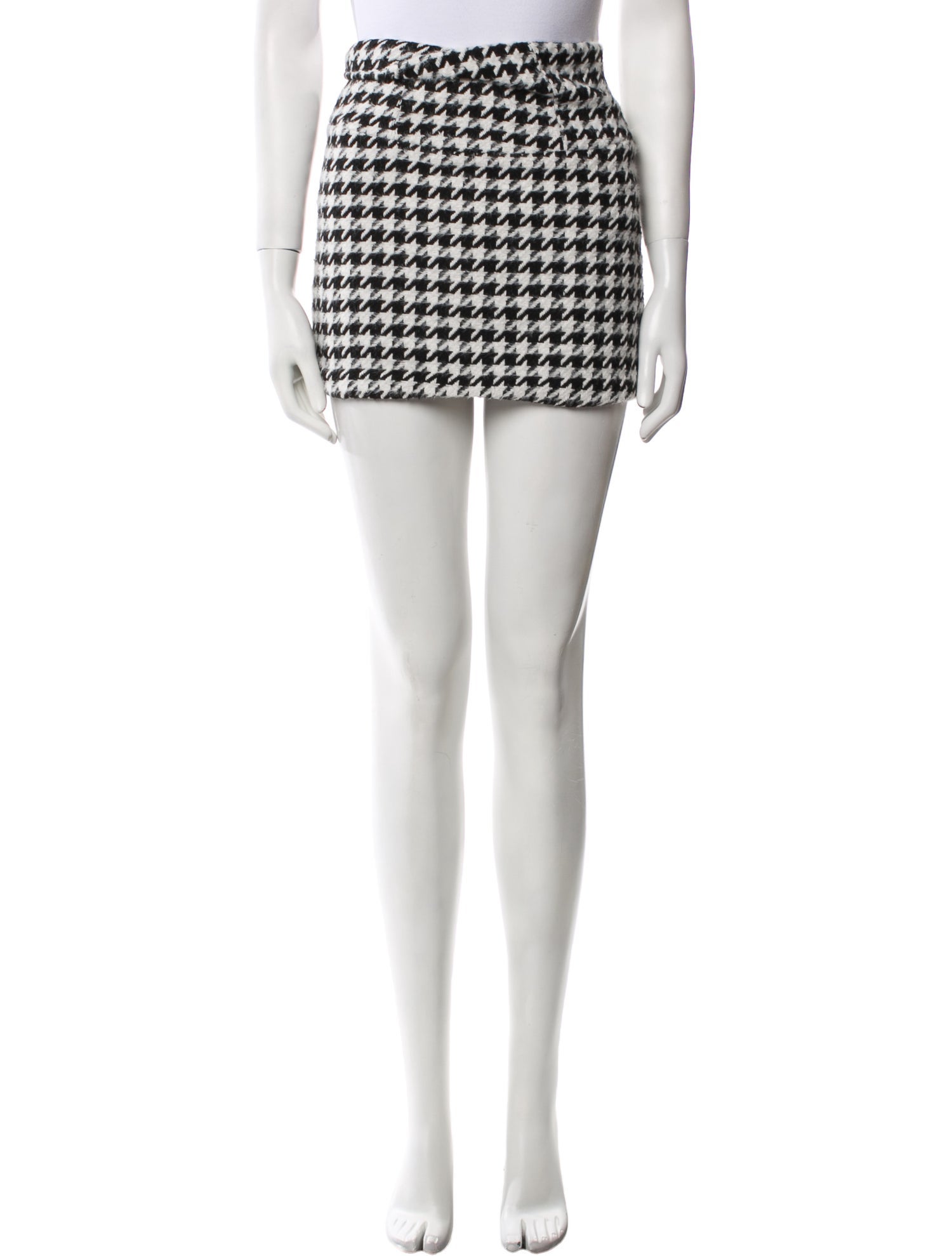 For Love & Lemons Houndstooth Print Mini Skirt