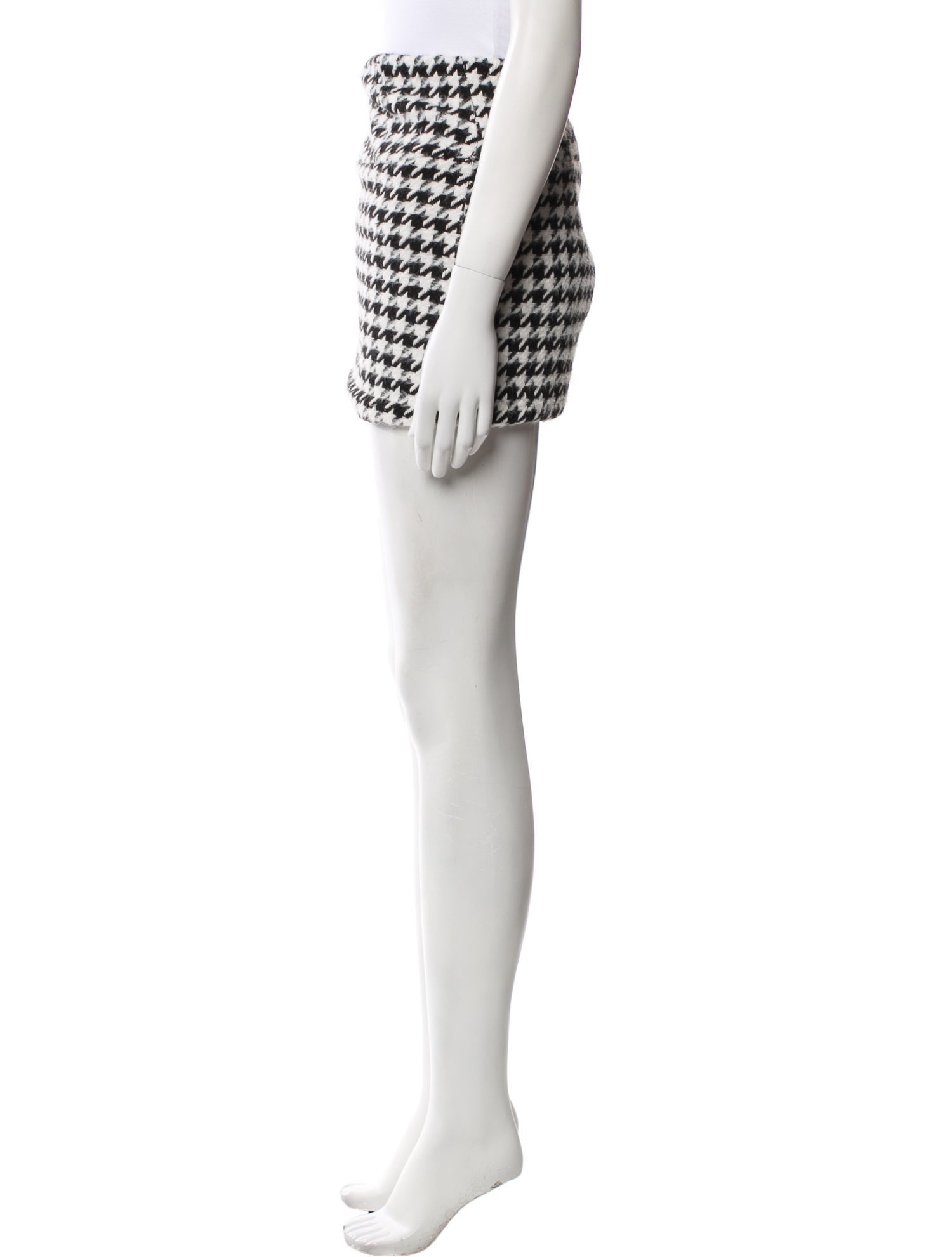 For Love & Lemons Houndstooth Print Mini Skirt