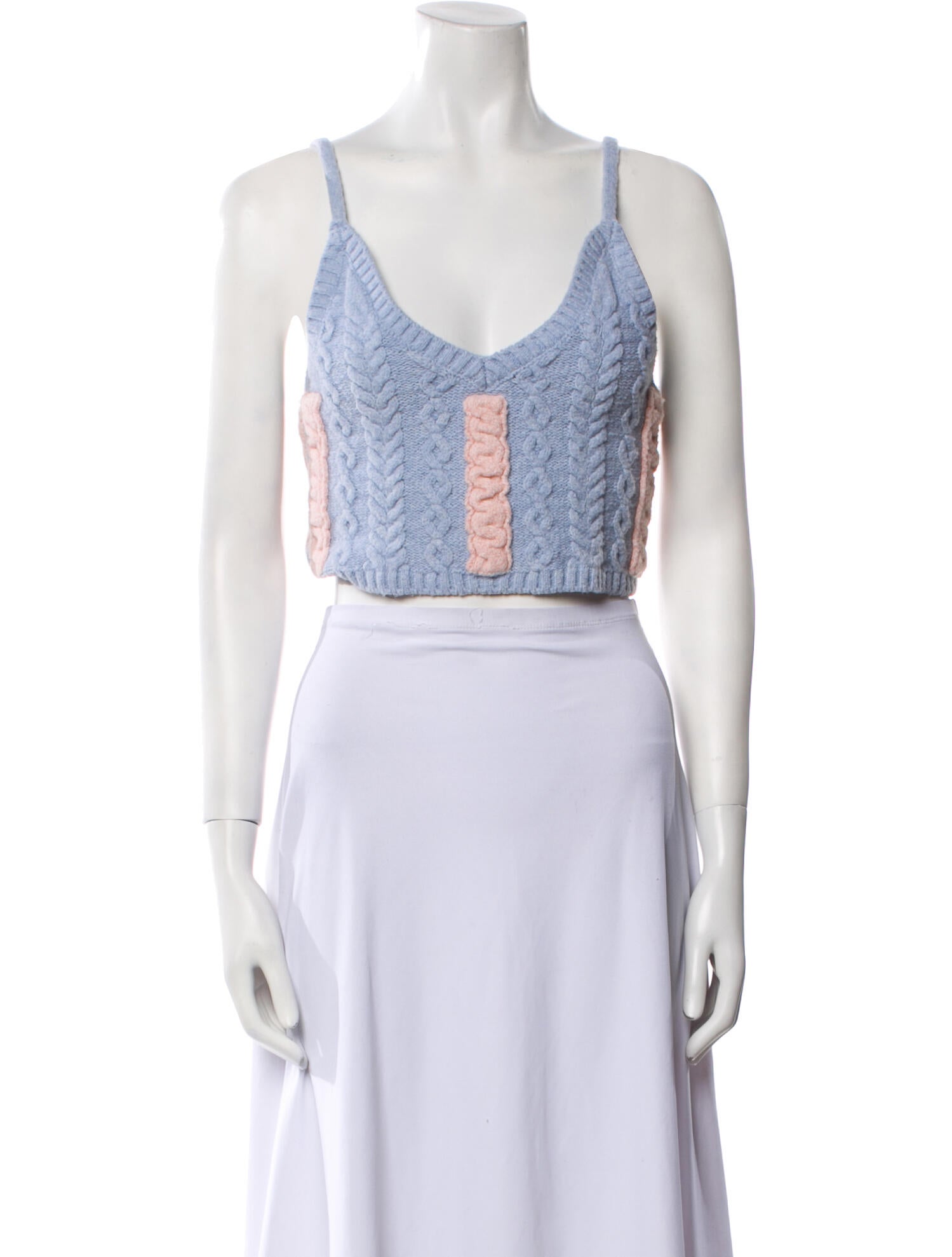 For Love & Lemons Printed V-Neck Crop Top