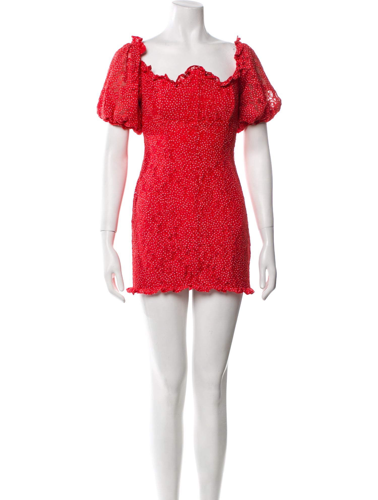 For Love & Lemons Polka Dot Print Mini Dress