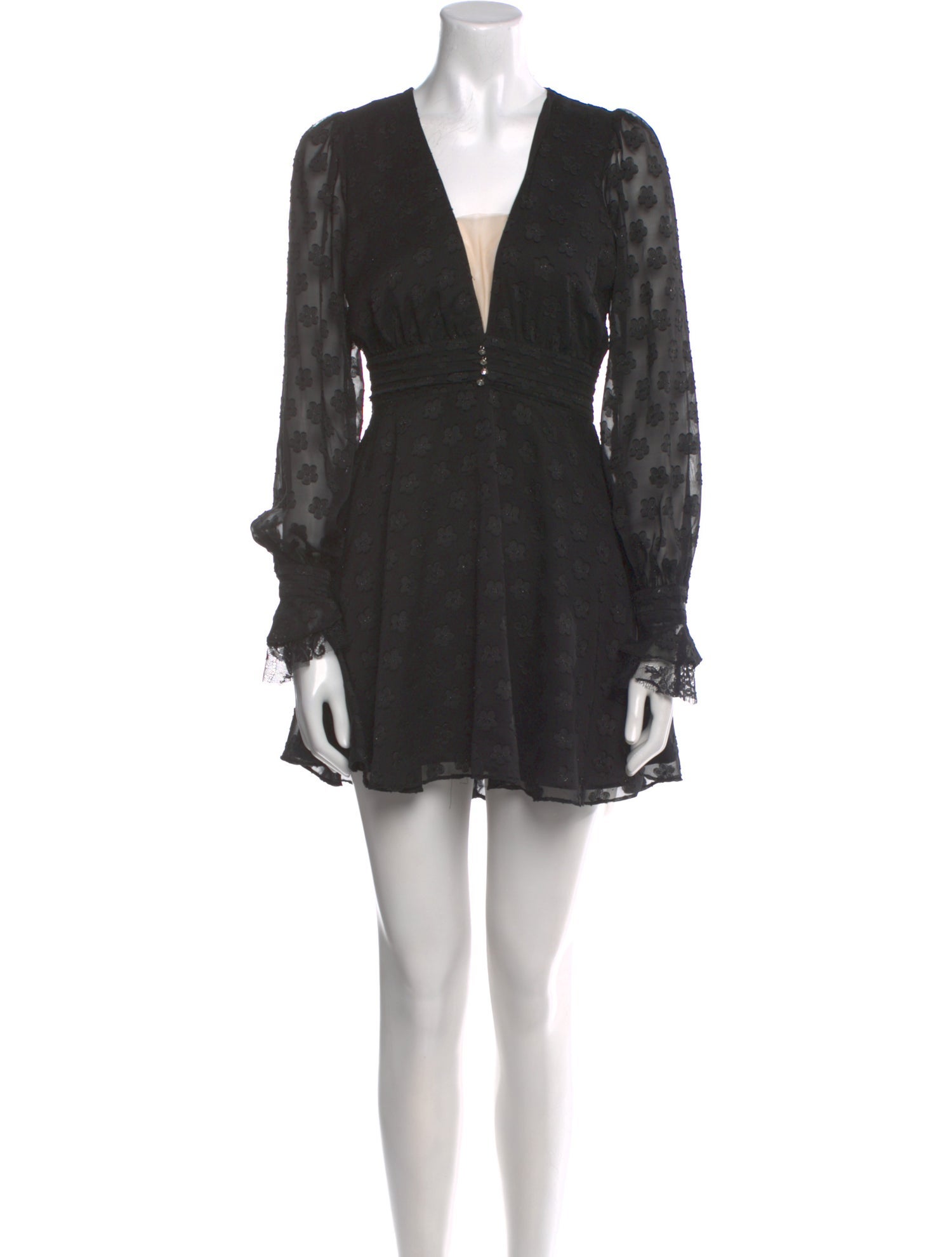 For Love & Lemons V-Neck Mini Dress