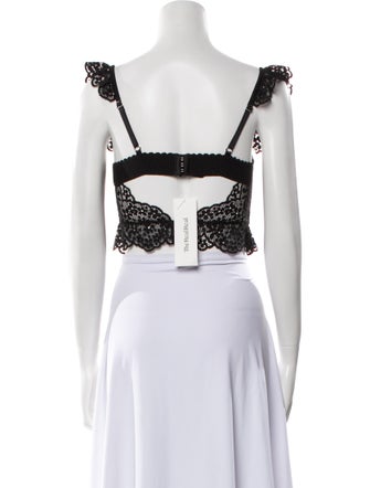 For Love & Lemons Floral Print Square Neckline Crop Top