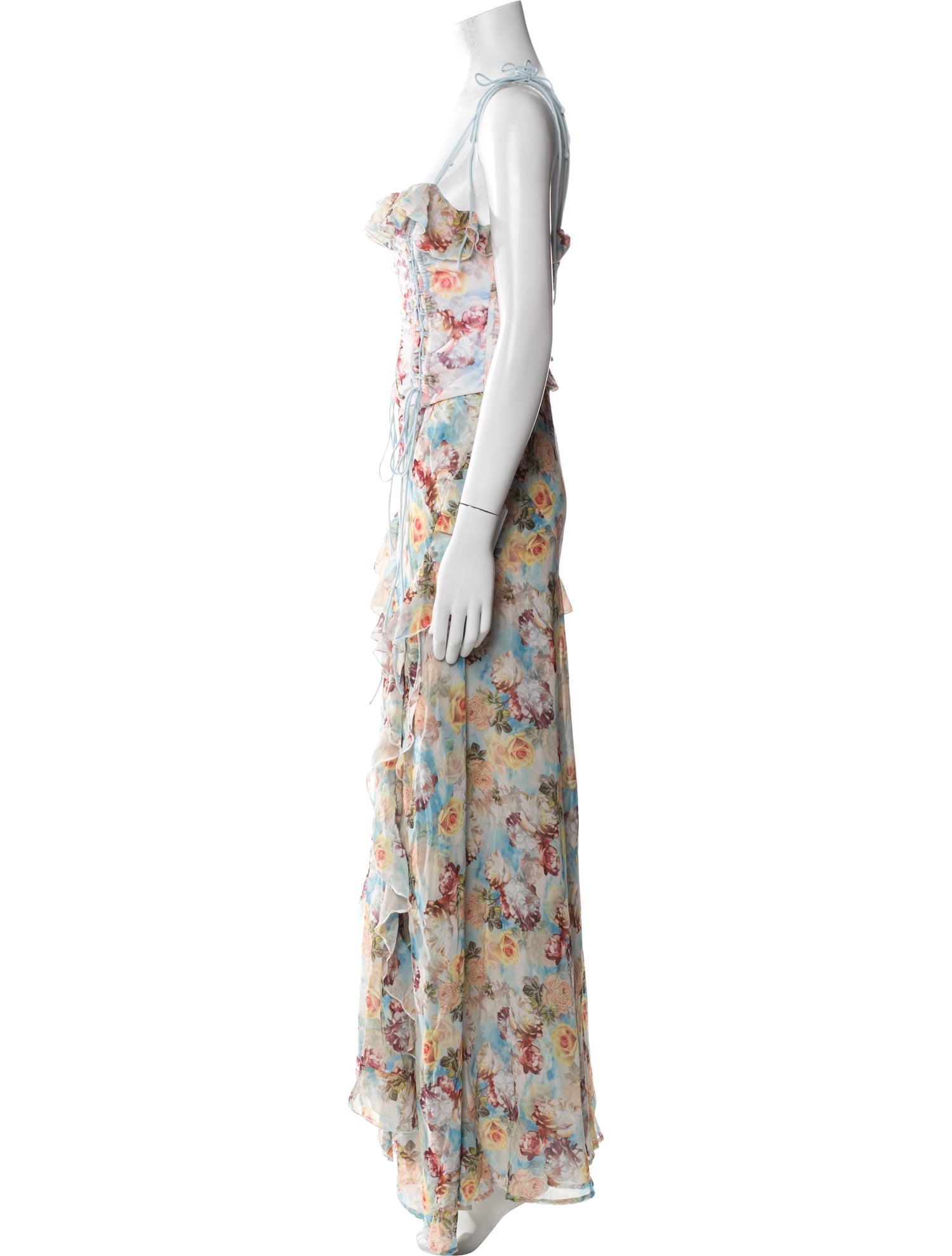 For Love & Lemons Floral Print Long Dress w/ Tags