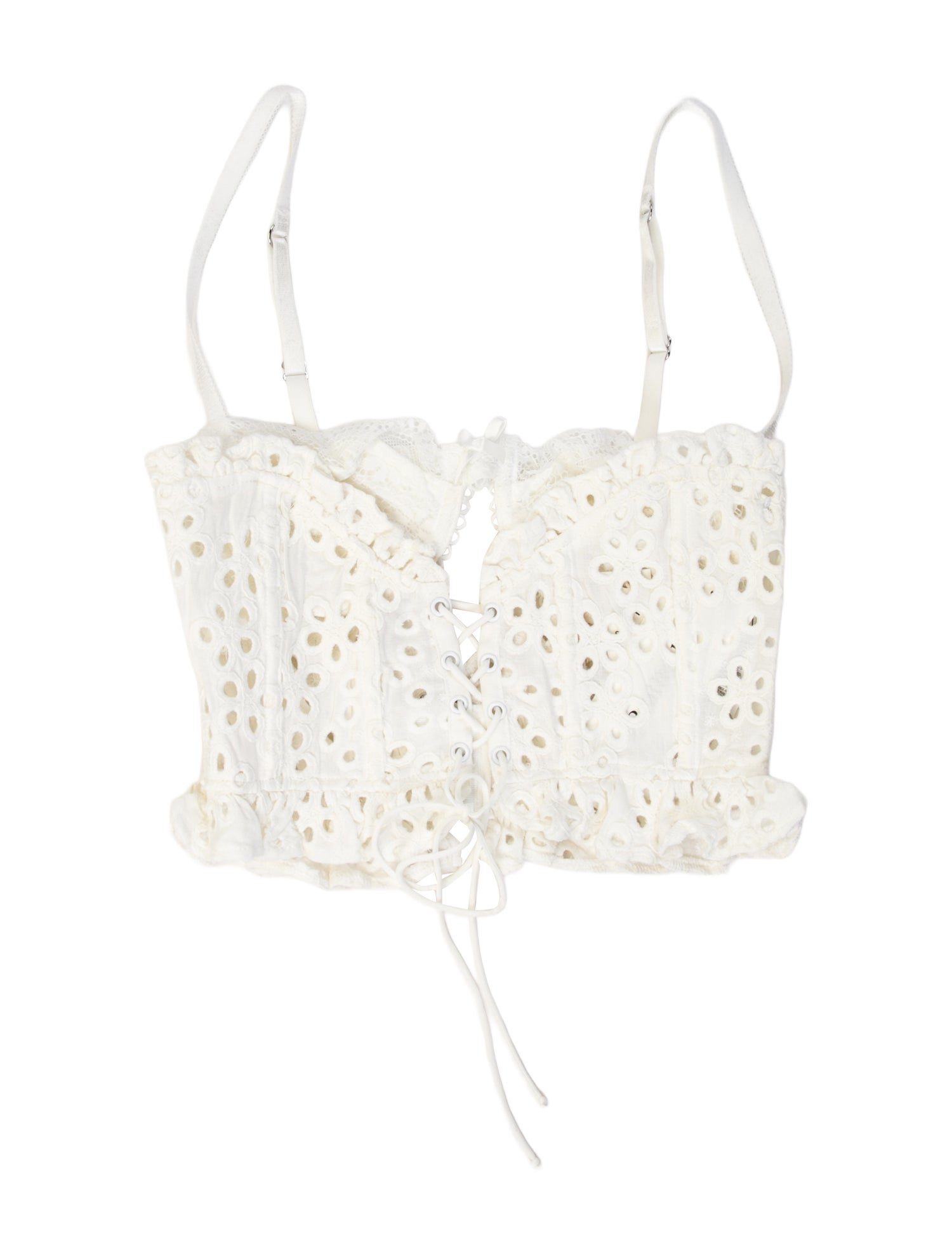 For Love & Lemons Patterned Square Neckline Crop Top w/ Tags