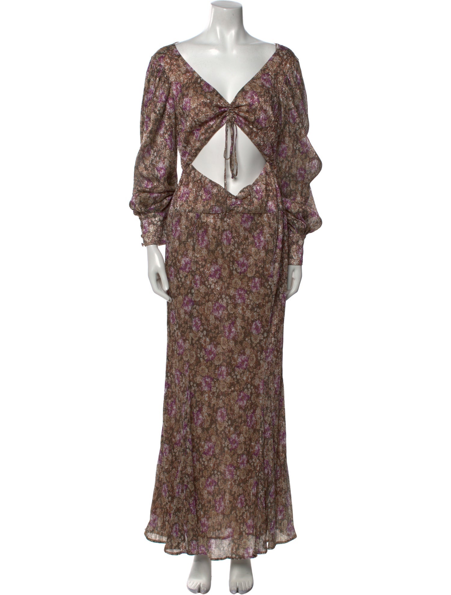 For Love & Lemons Floral Print Long Dress w/ Tags