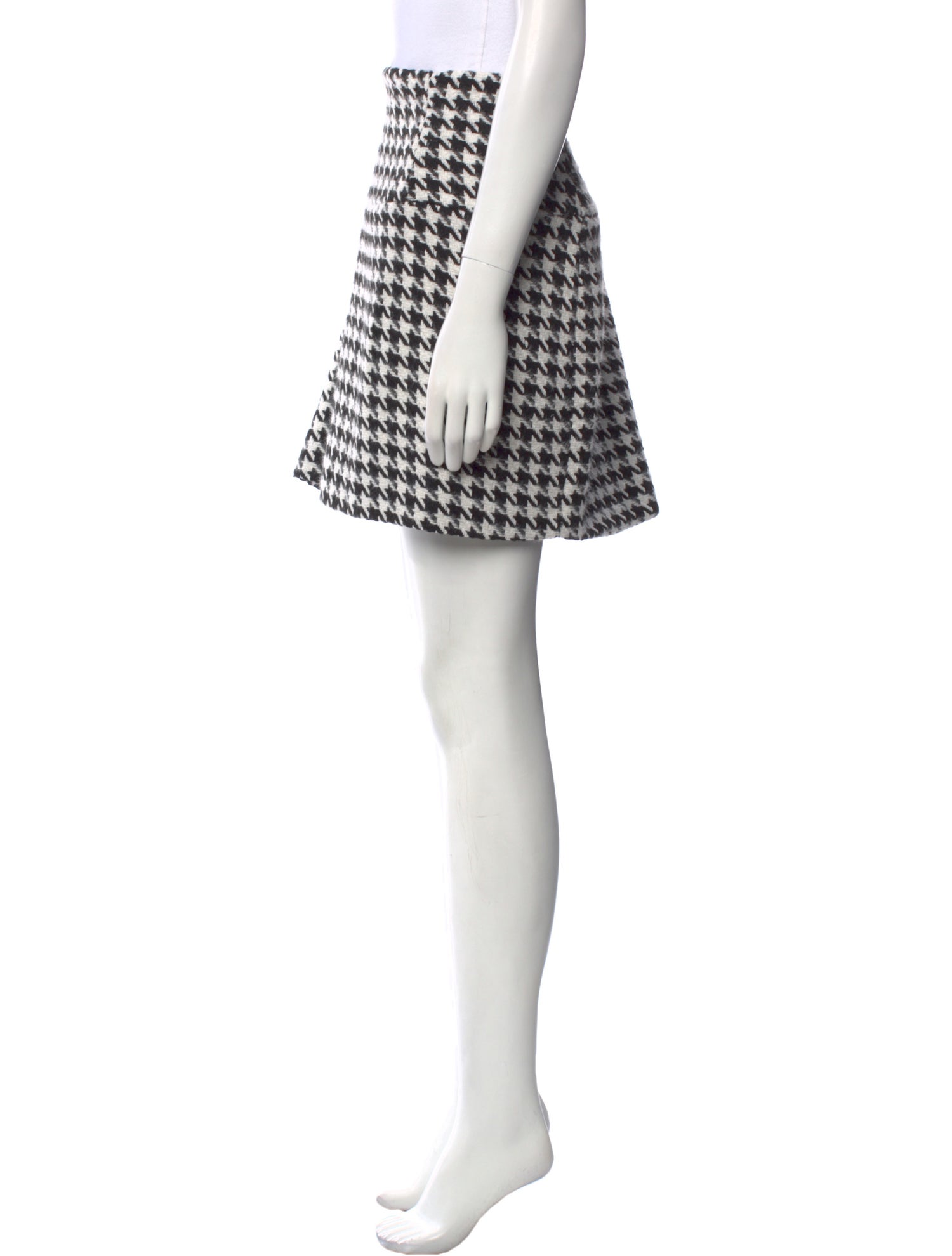 For Love & Lemons Houndstooth Print Mini Skirt
