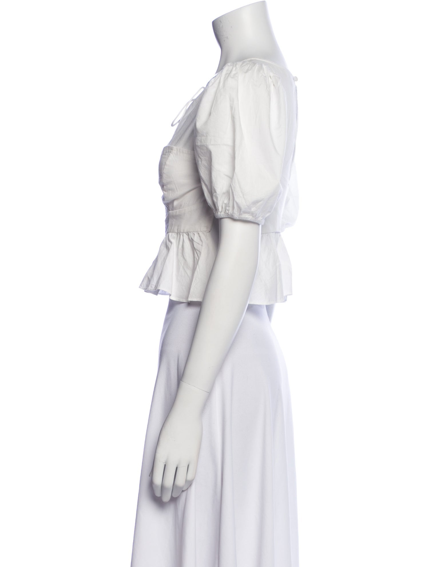 For Love & Lemons Square Neckline Short Sleeve Crop Top