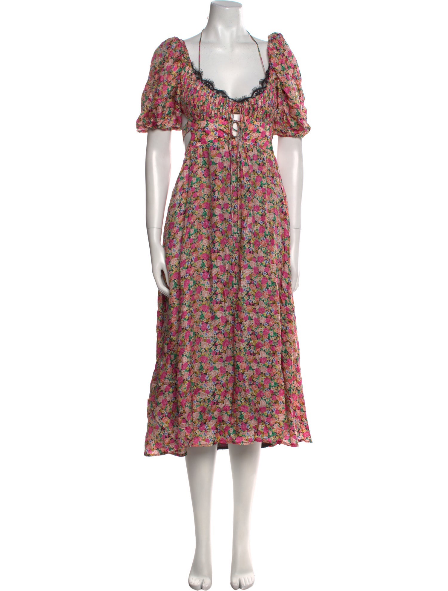 For Love & Lemons Floral Print Long Dress