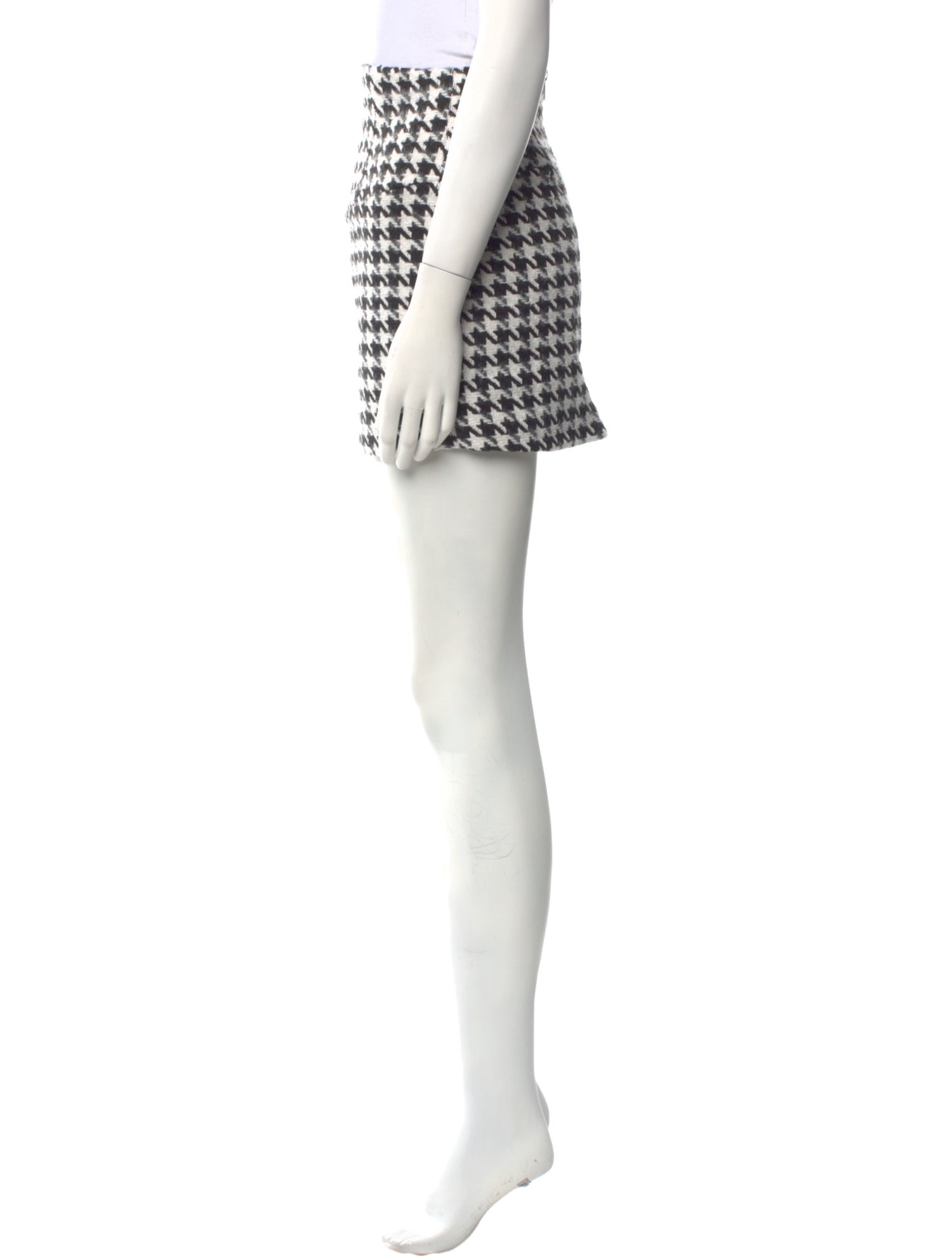 For Love & Lemons Houndstooth Print Mini Skirt