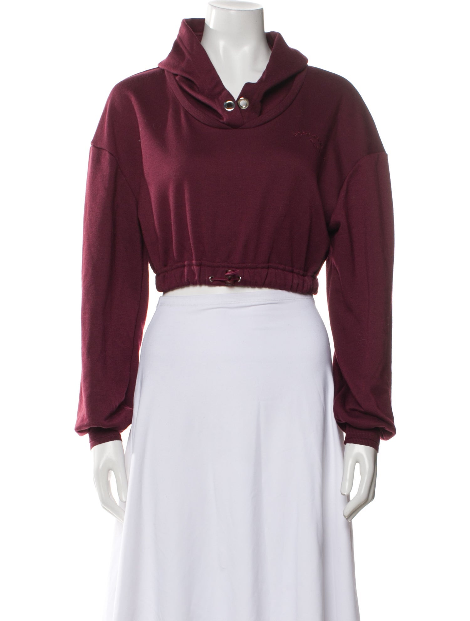 For Love & Lemons Cowl Neck Long Sleeve Crop Top