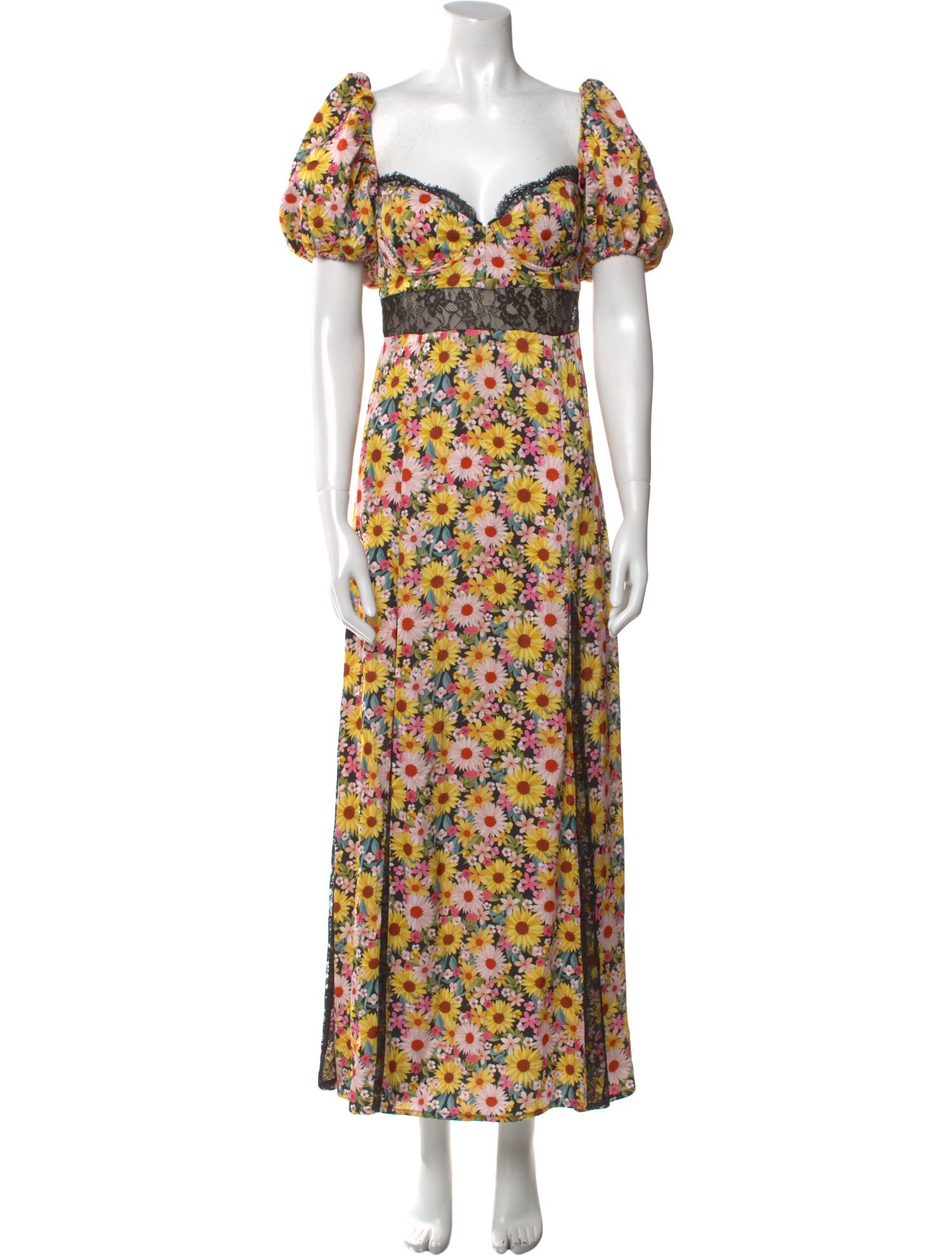 For Love & Lemons Floral Print Long Dress