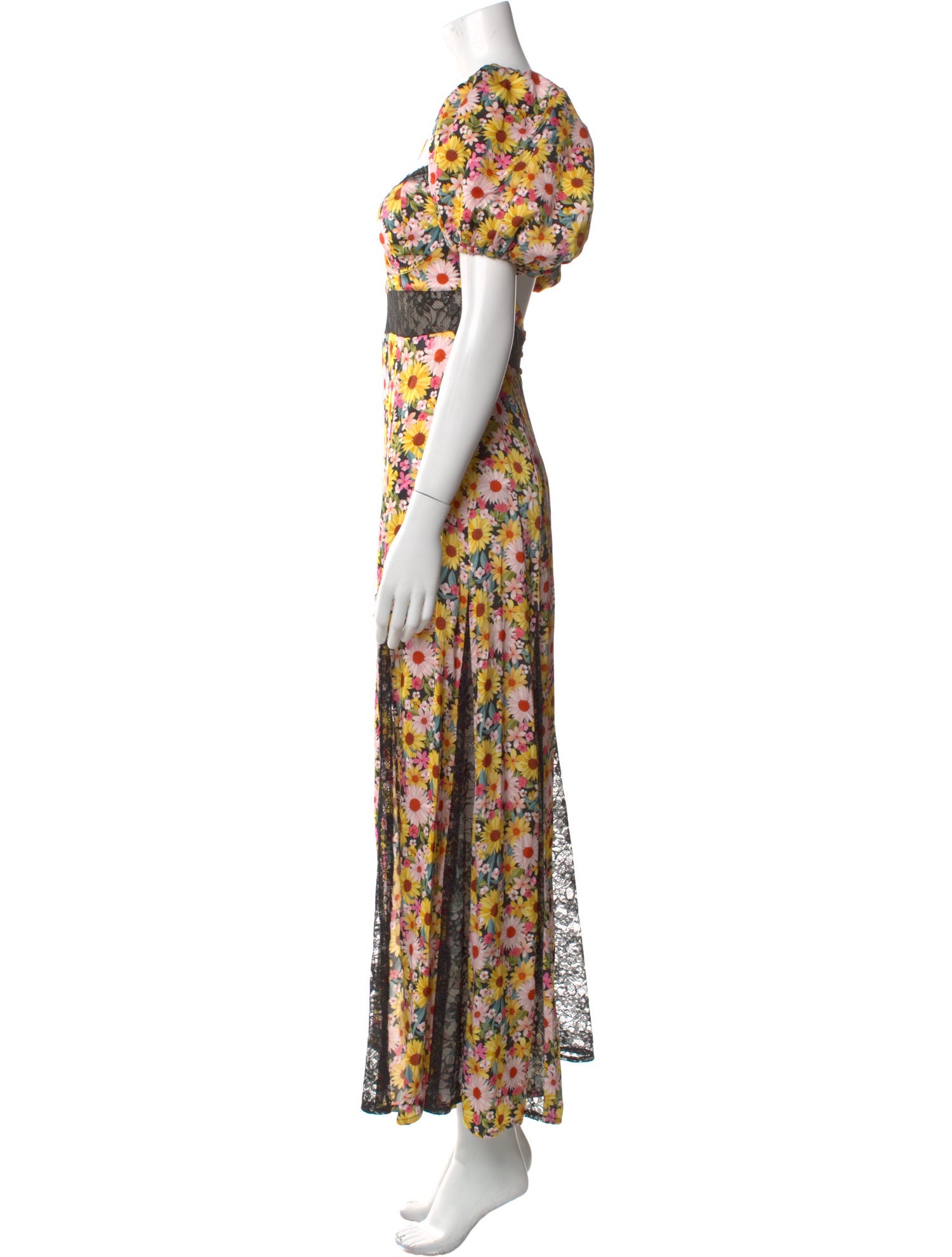For Love & Lemons Floral Print Long Dress