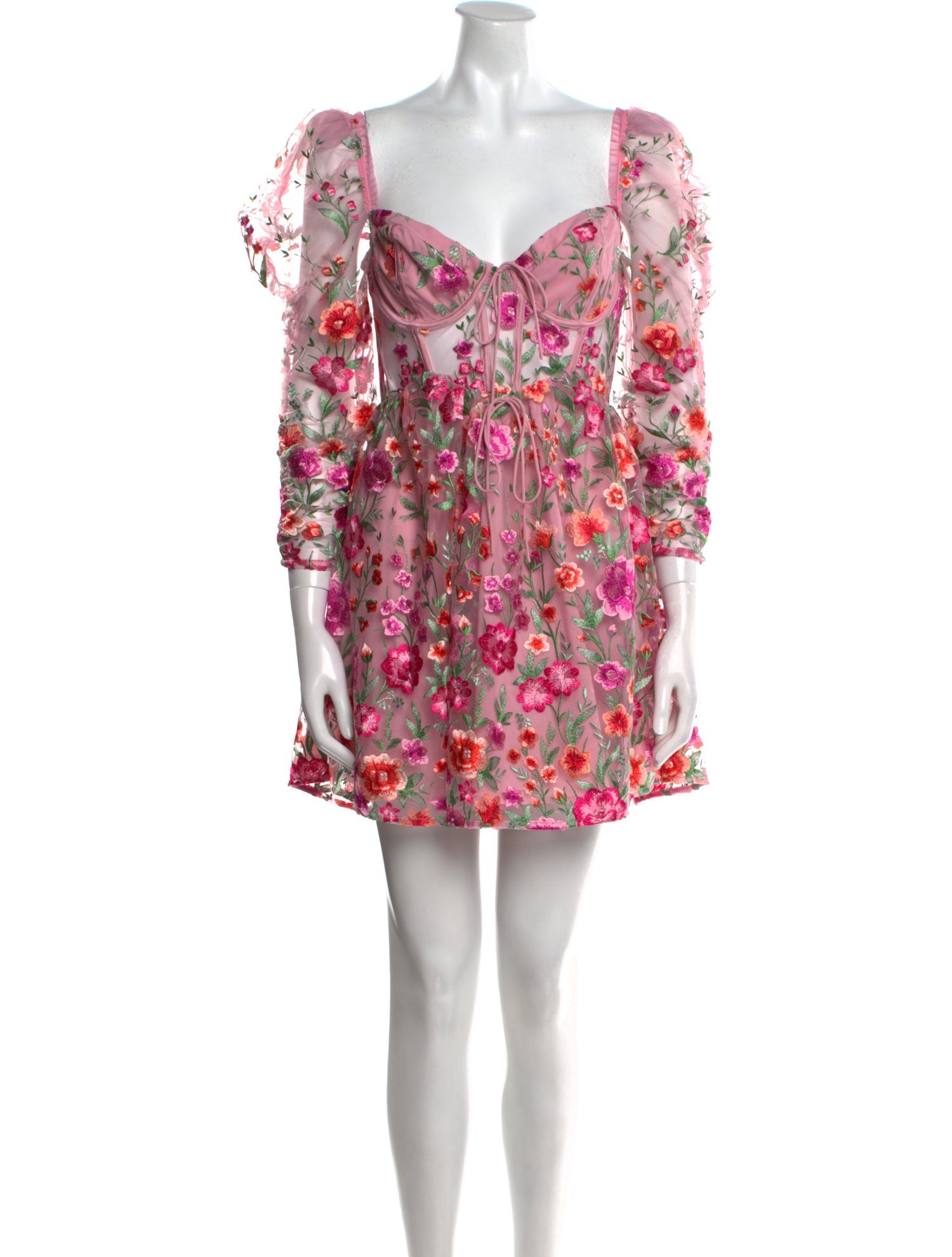 For Love & Lemons Floral Print Mini Dress