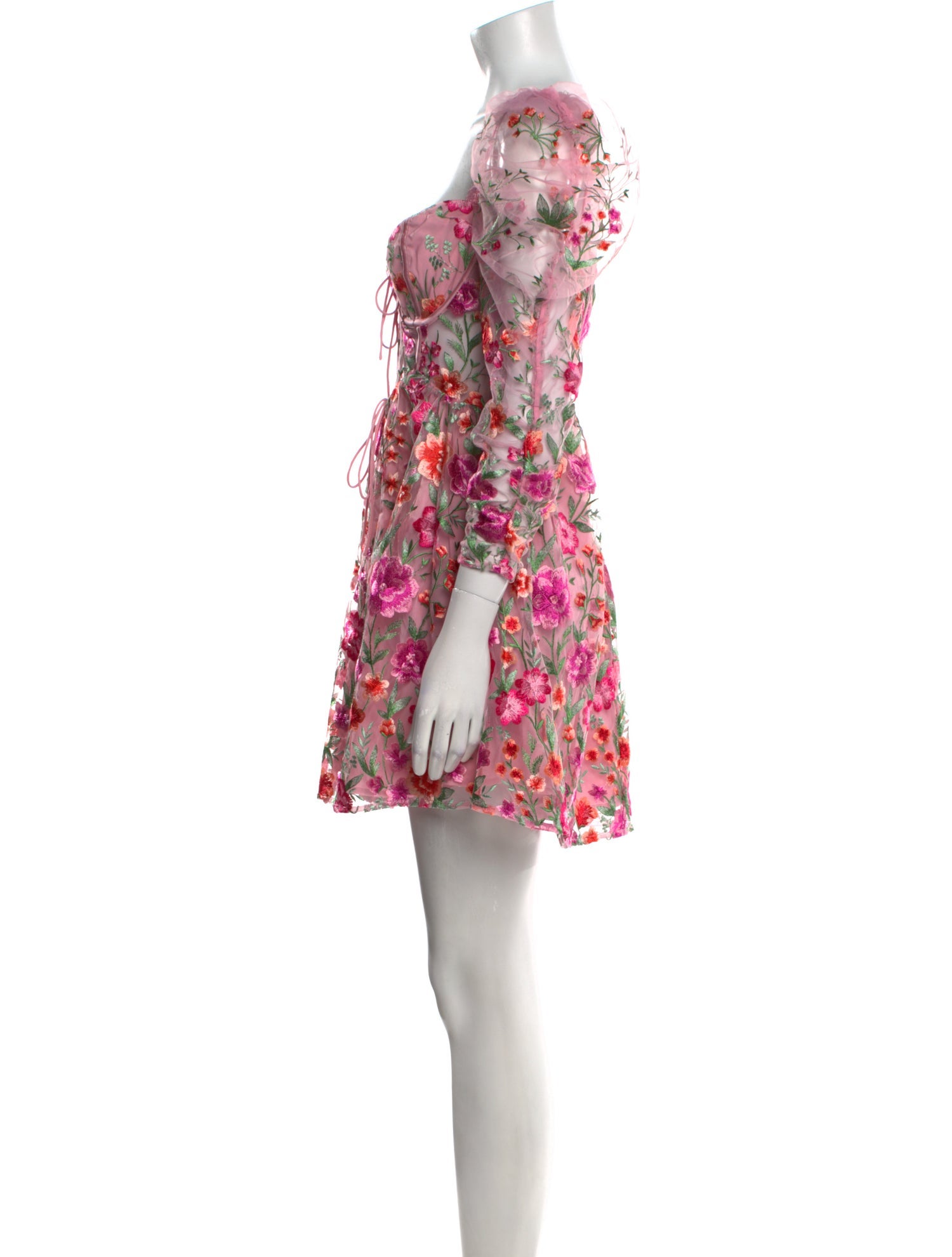 For Love & Lemons Floral Print Mini Dress