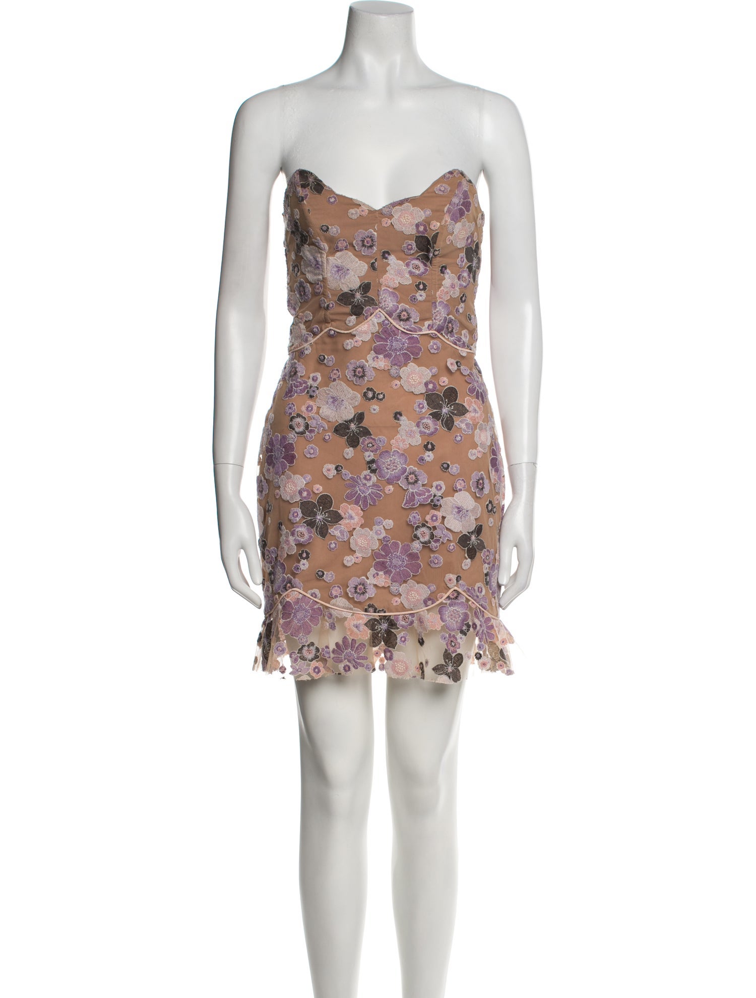 For Love & Lemons Floral Print Mini Dress