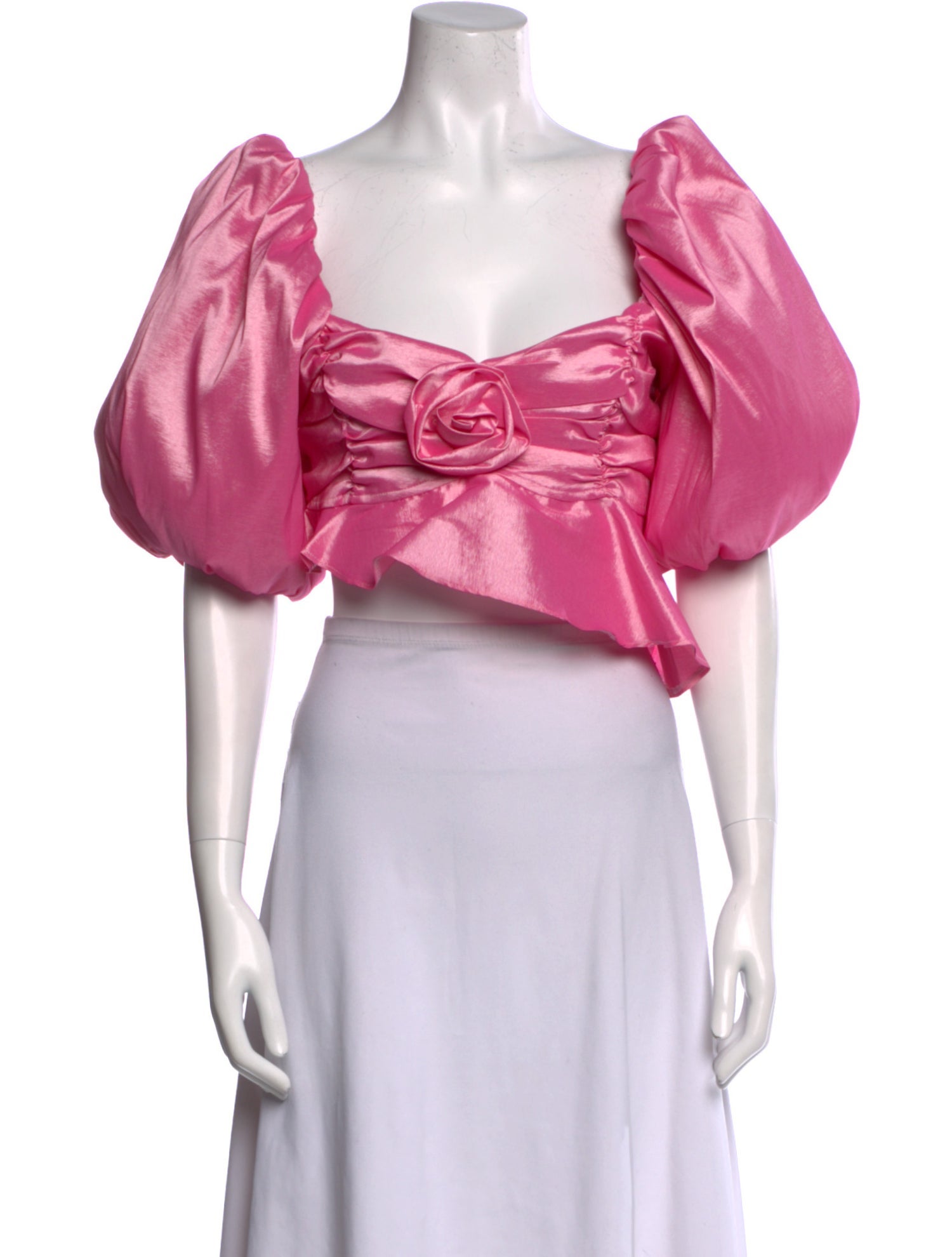 For Love & Lemons Square Neckline Short Sleeve Crop Top w/ Tags