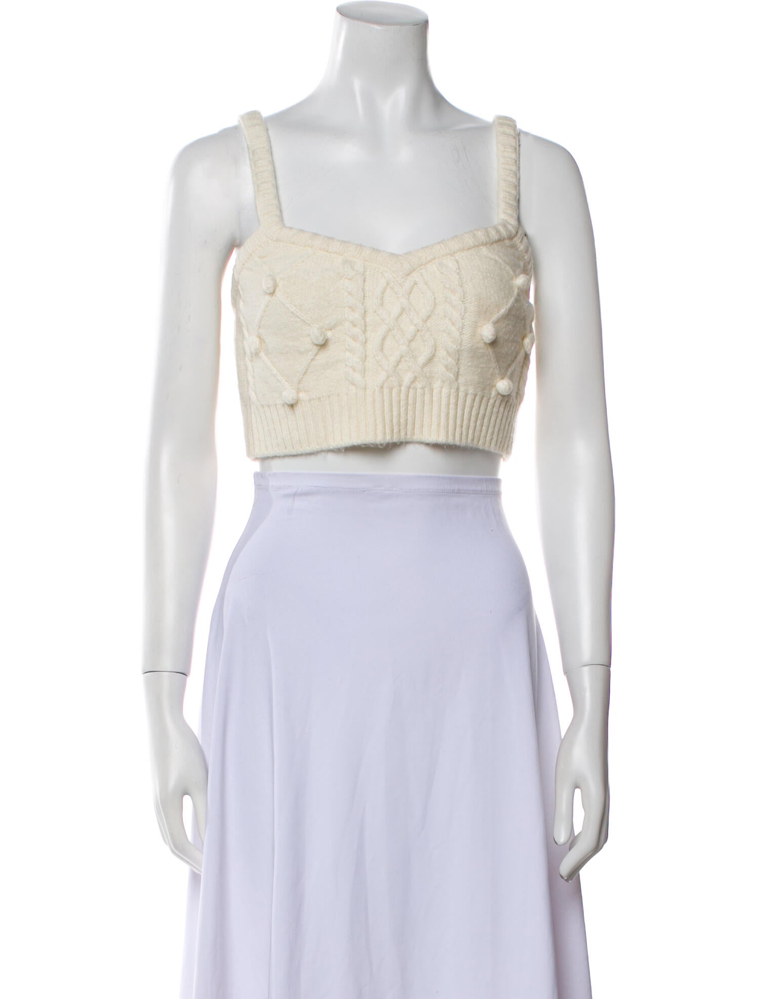 For Love & Lemons Square Neckline Sleeveless Crop Top