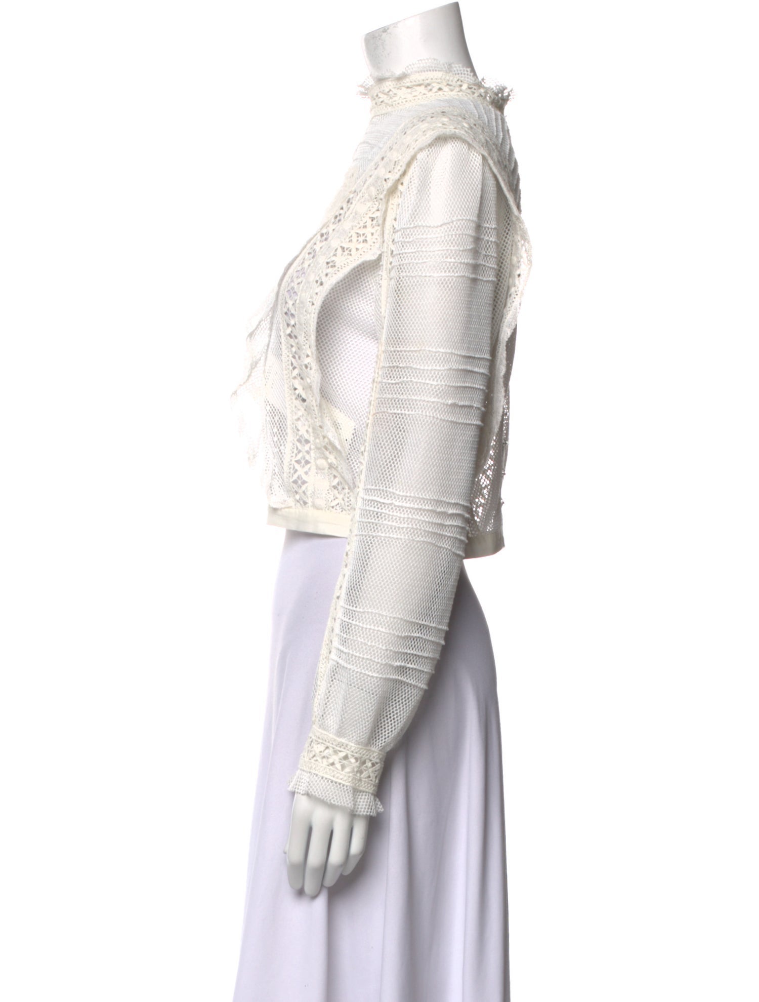 For Love & Lemons Mock Neck Long Sleeve Crop Top