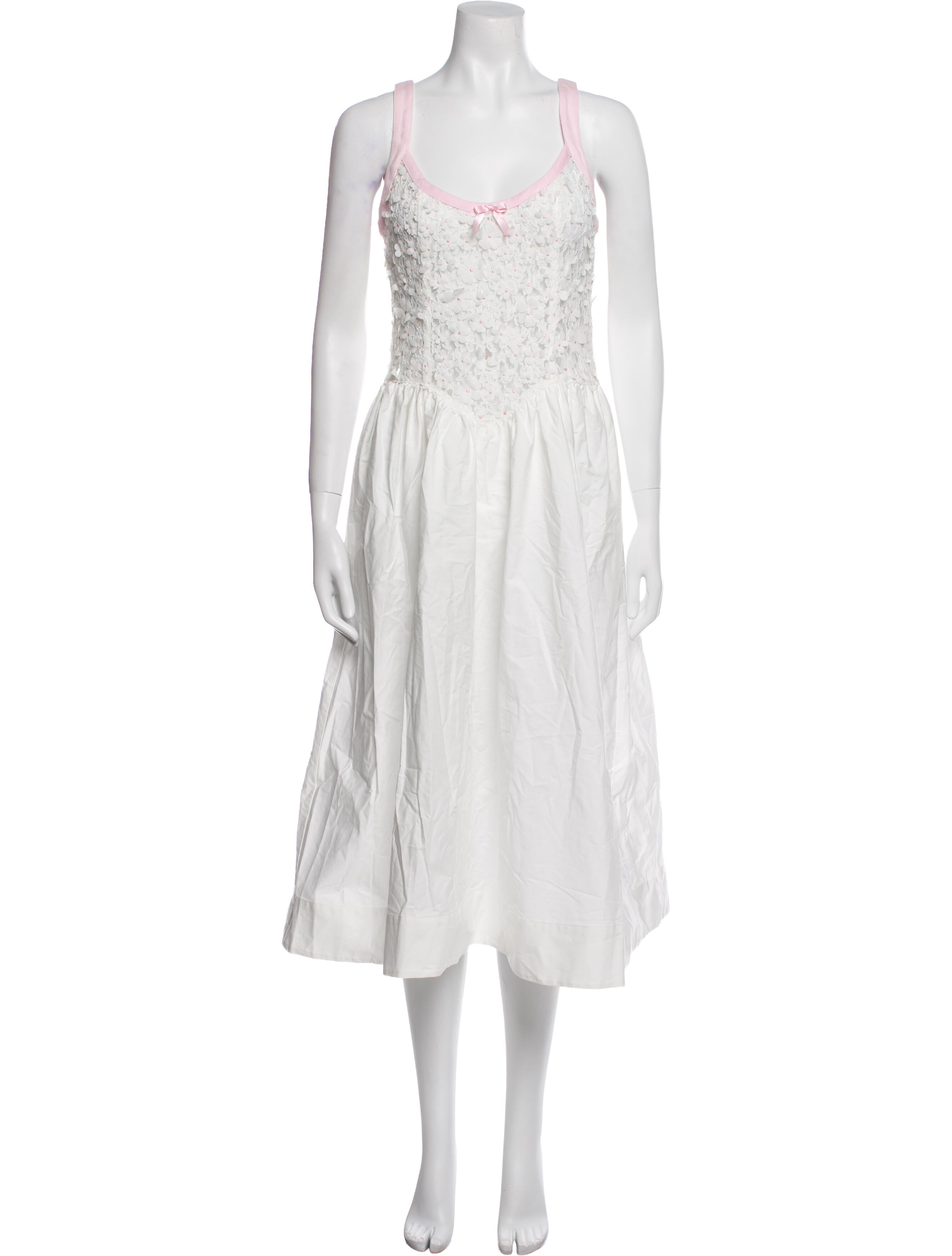 For Love & Lemons Scoop Neck Midi Length Dress