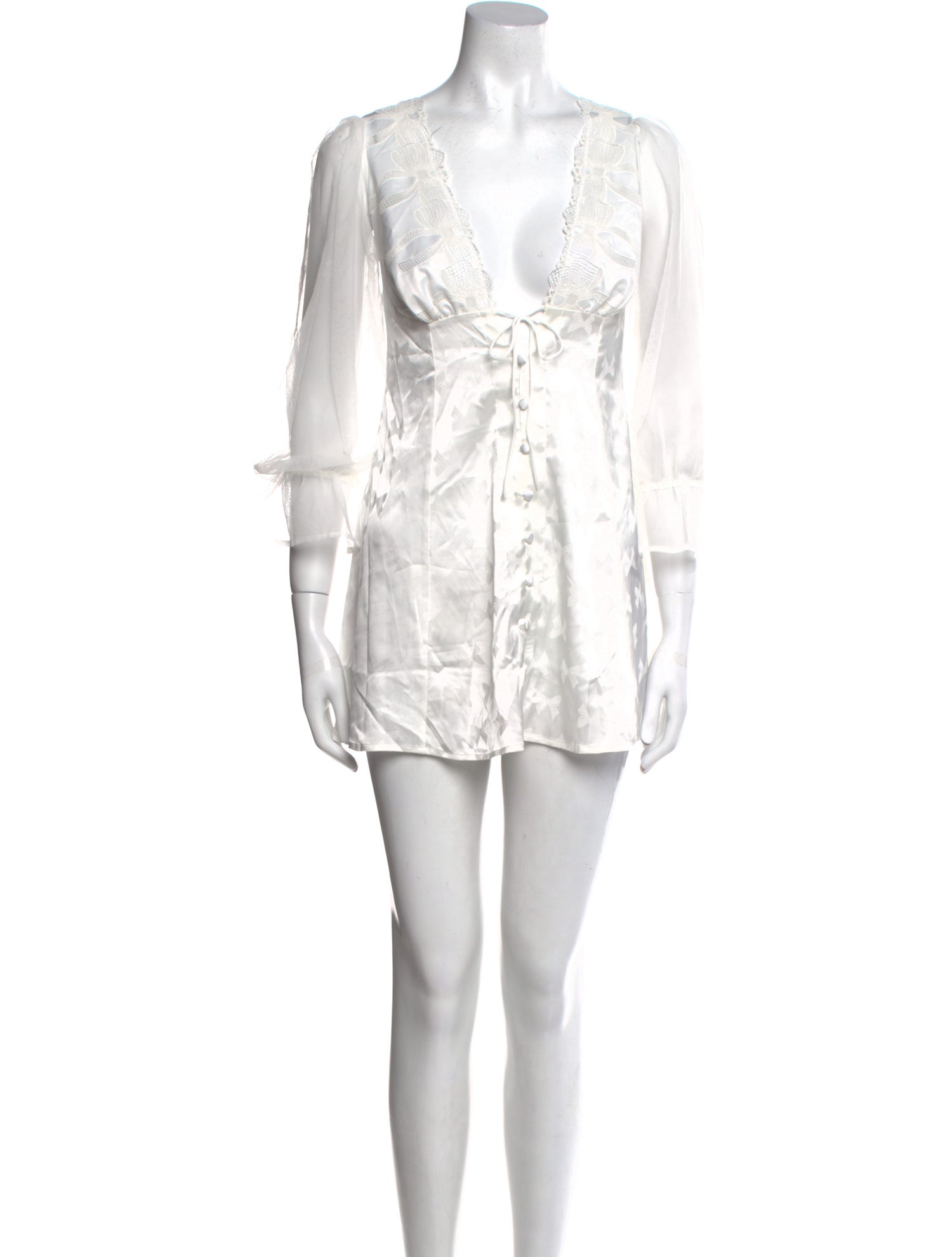 For Love & Lemons V-Neck Mini Dress