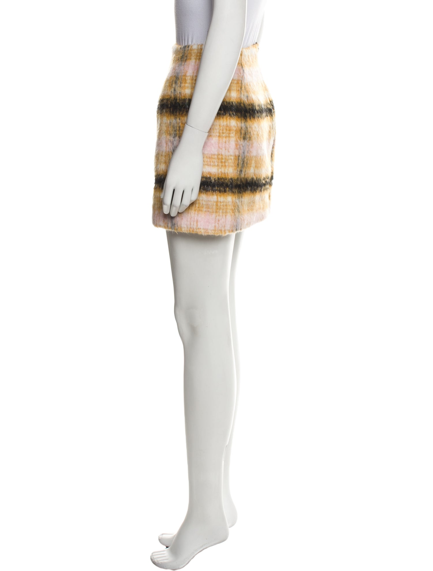 For Love & Lemons Plaid Print Mini Skirt